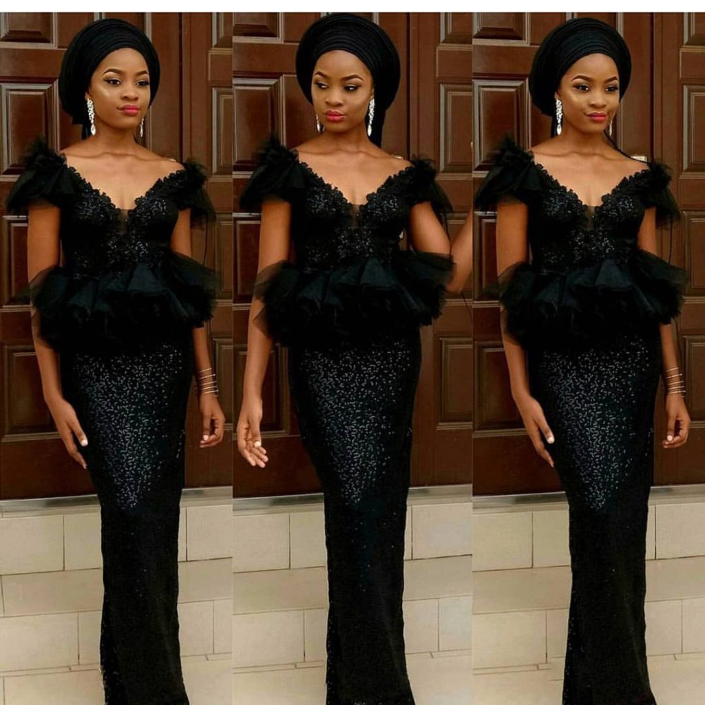 Black Aso Ebi Gowns Perfect For Wedding Guests