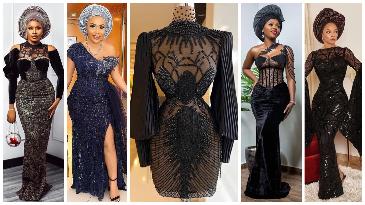 Gorgeous Lace Styles in Black Colour For Owmabe/Parties and Other Events