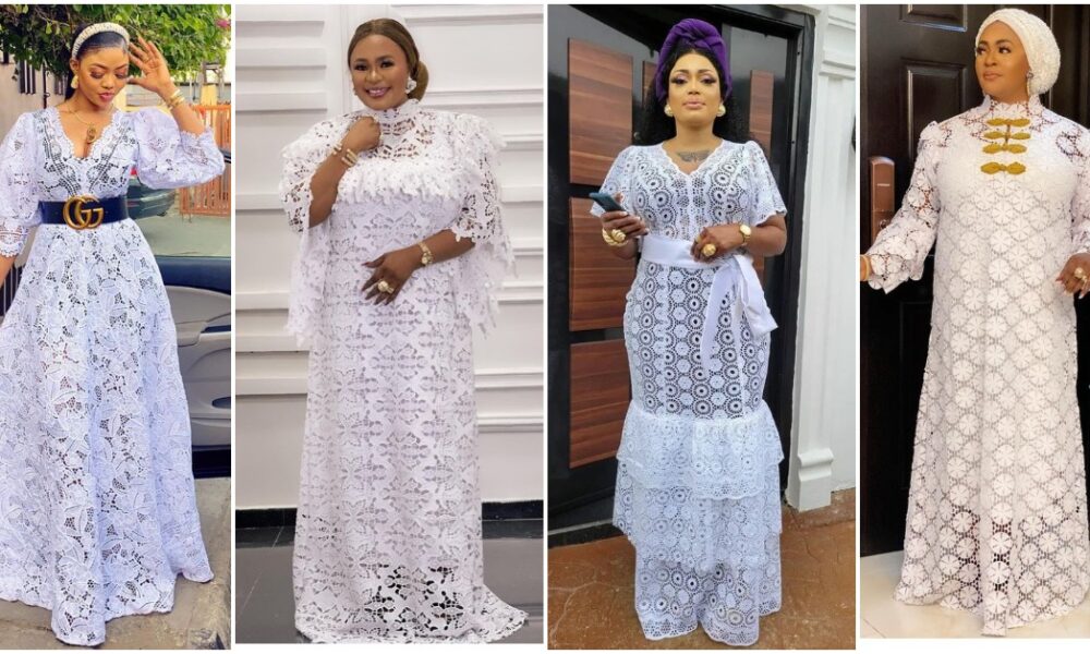 White Lace Dresses Available for Owambe Parties