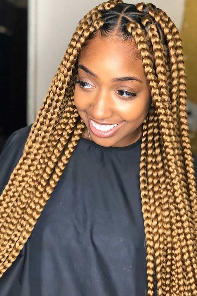 Long Golden Box Braids