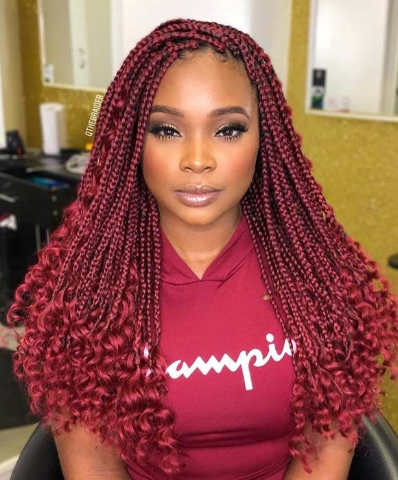 Reddish Goddess Braids