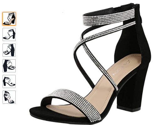 Rhinestone High Heel Sandal Ankle Strap