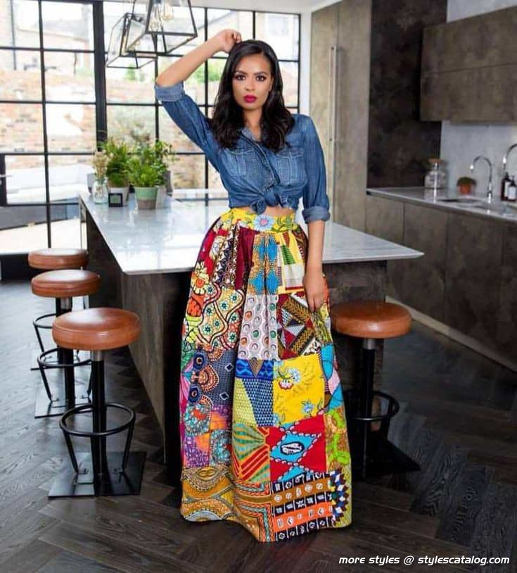 Amazingly Stylish Ankara and Jeans Outfit That Will Elevate Your Personality (9)