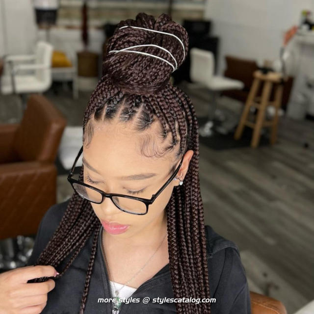 Hairstyles for Medium Knotless Braids (5)