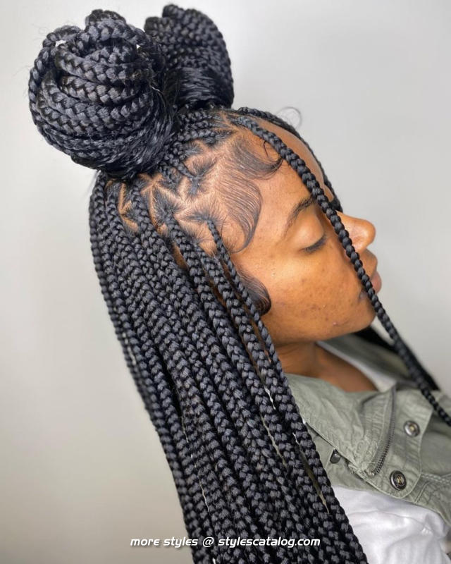 Hairstyles for Medium Knotless Braids (6)