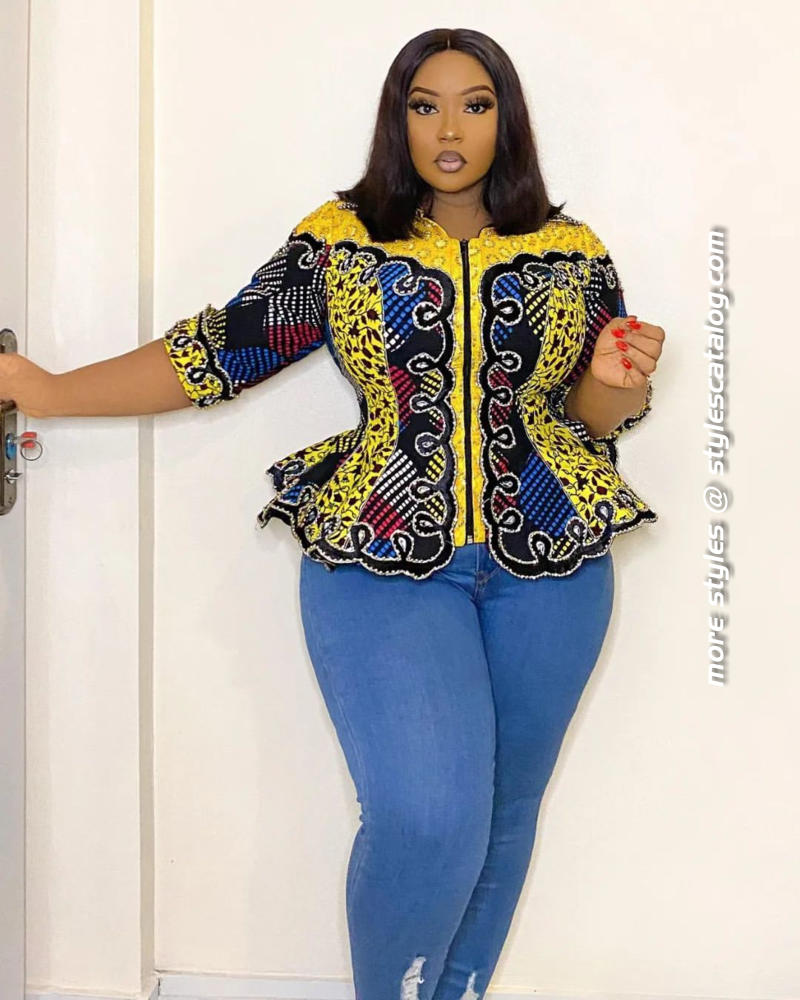 Stylish Ankara Tops For Your Trousers Suitable for Weekend Occasions (2)