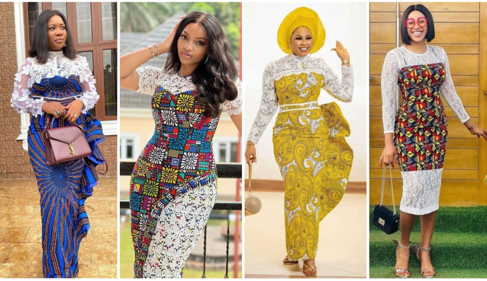 How To Create The Look Of Combining Ankara And Lace In Your Clothing