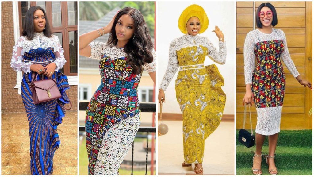 Ankara mixed discount with lace dresses