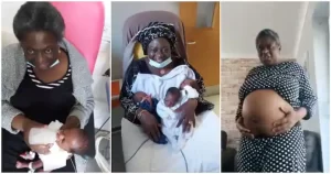 After 21 Years, Nigerian woman delivers triplets at age 54, proudly showcased them online