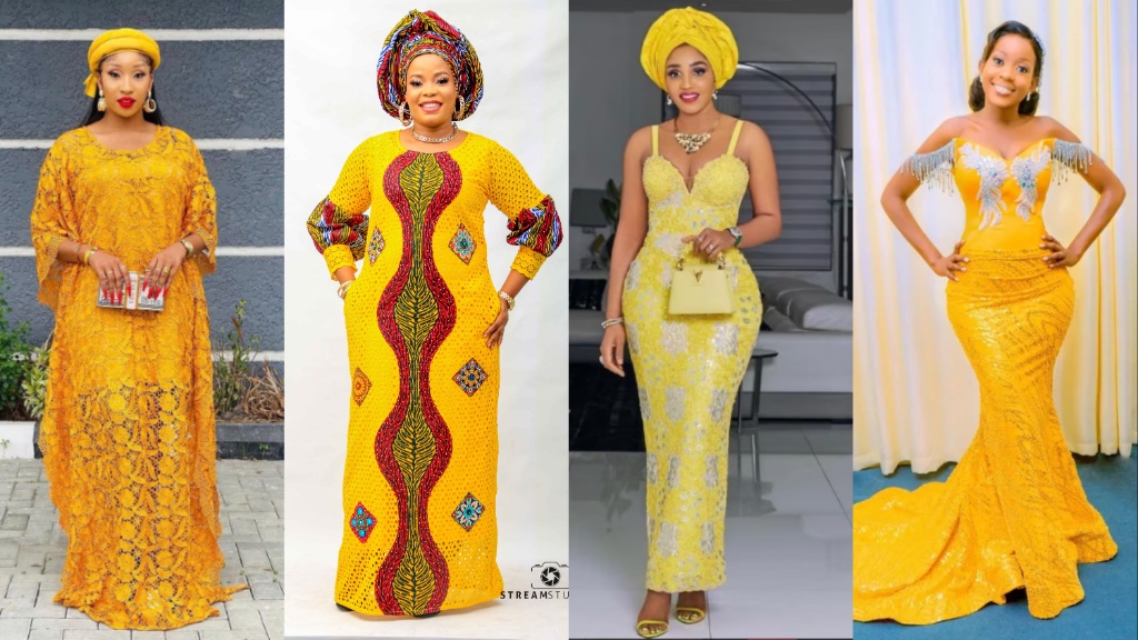 Stylish Yellow Lace Asoebi Styles Perfect For Your Next Event