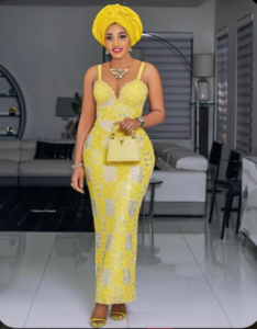 Yellow Lace Asoebi Styles