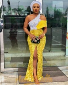 Yellow Lace Asoebi Styles
