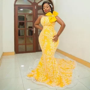 Yellow Lace Asoebi Styles