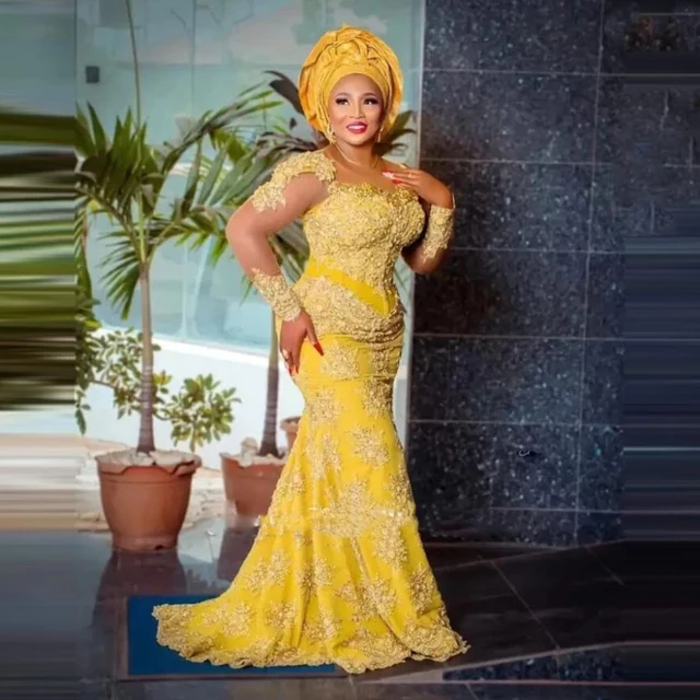 Yellow Lace Asoebi Styles