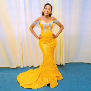 Yellow Lace Asoebi Styles