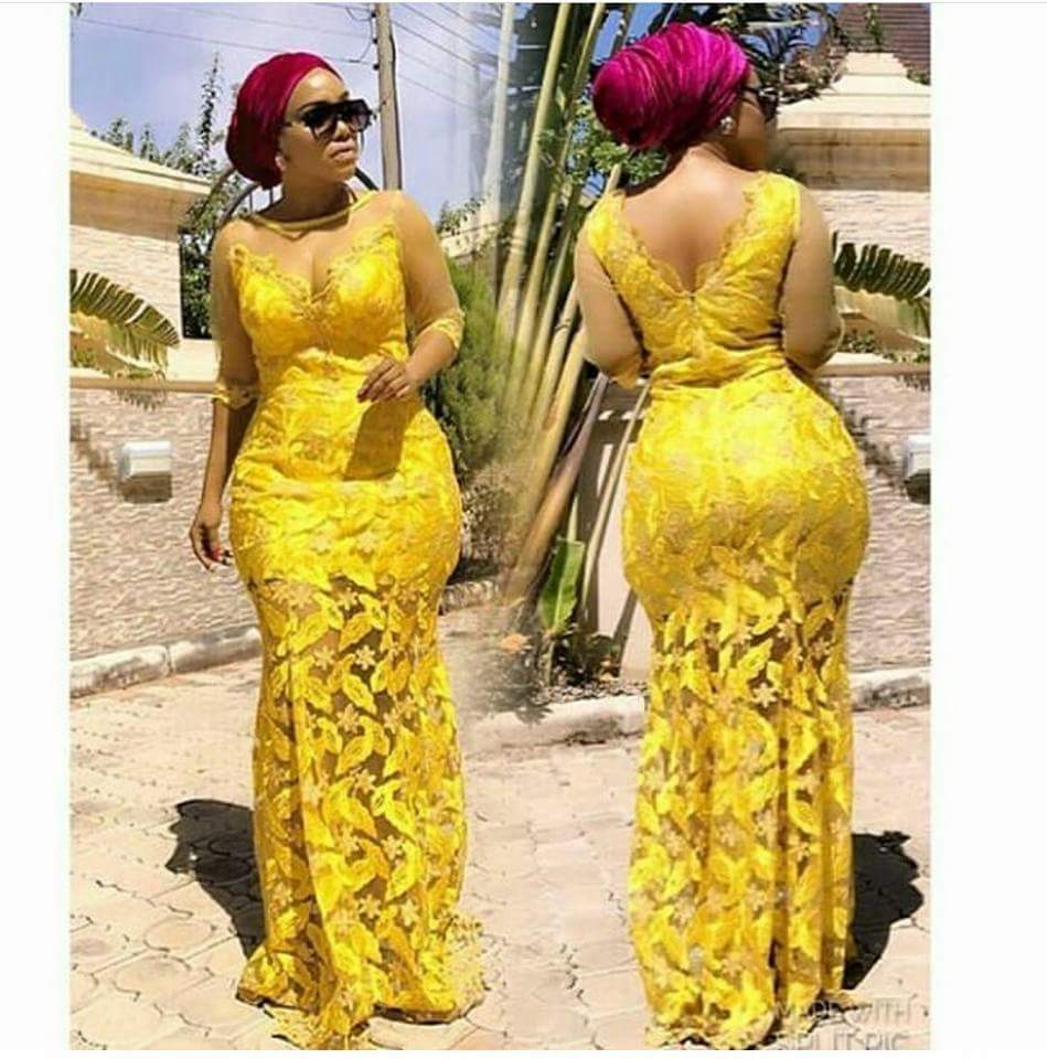 Yellow Lace Asoebi Styles