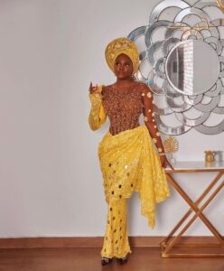 Yellow Lace Asoebi Styles