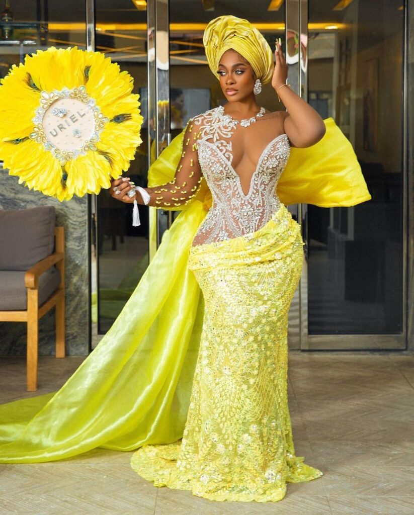 Yellow Lace Asoebi Styles