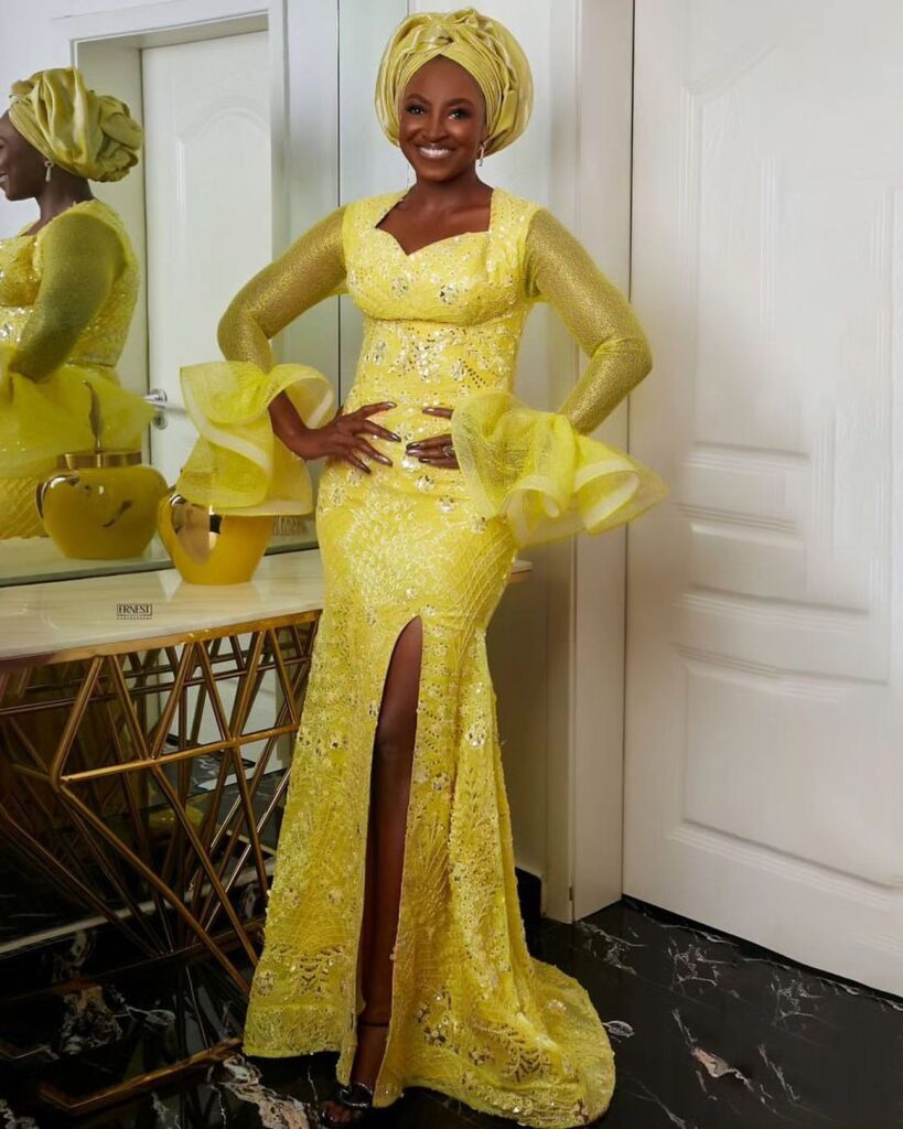 Yellow Lace Asoebi Styles