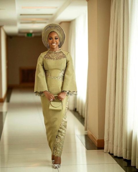 Aso oke Owanbe gown