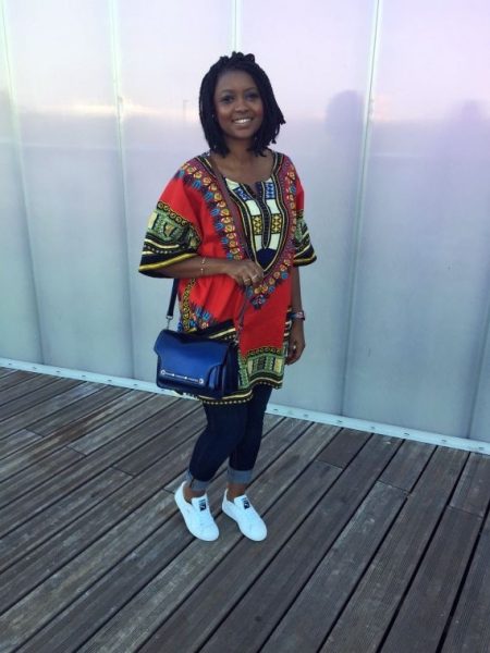 Dashiki with jeans and sneakers