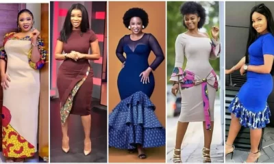 30 Classic English Plain Dresses With A Touch Of Ankara