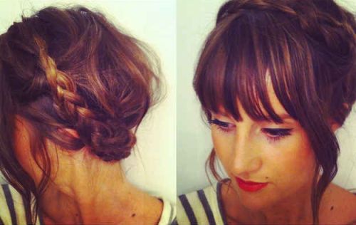 princess crown braid with bangs