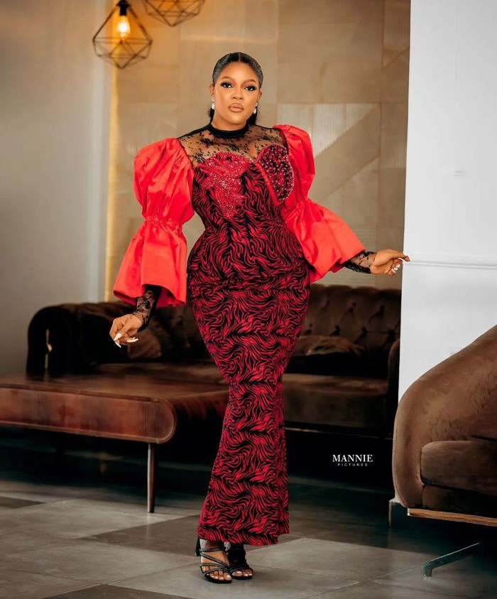 Stunning Ankara gown style with big crafted sleeves