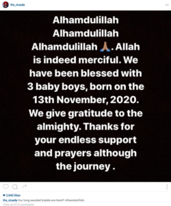 She conveyed her appreciation to them for their ongoing support and prayers during the process. "I am deeply thankful, to Allah. Truly, Allah shows mercy."