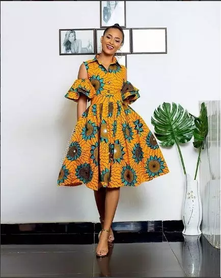 Ankara Cold Shoulder Styles