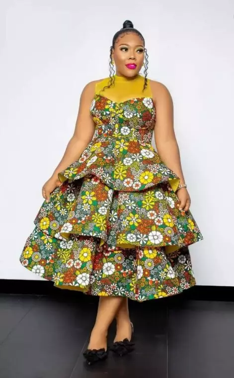 tiered Ankara dress styles