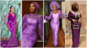 Fantastic Styles Elegant Ladies Can Sew With Their Purple Lace Materials