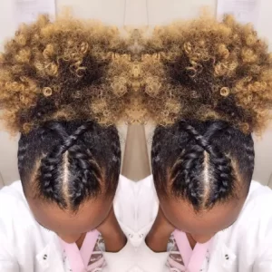 Crossed Twists And Afro Puff Pony