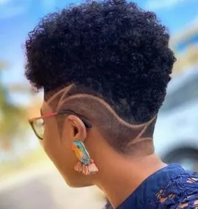 Short Edgy Haircut With A Wash & Go