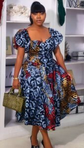 Sunday Church Fashion Ankara big flare gown
