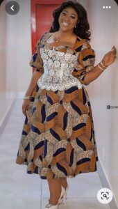 Sunday Church Fashion Ankara big flare gown