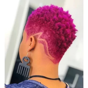 Tapered Pink Cut For Natural Hair