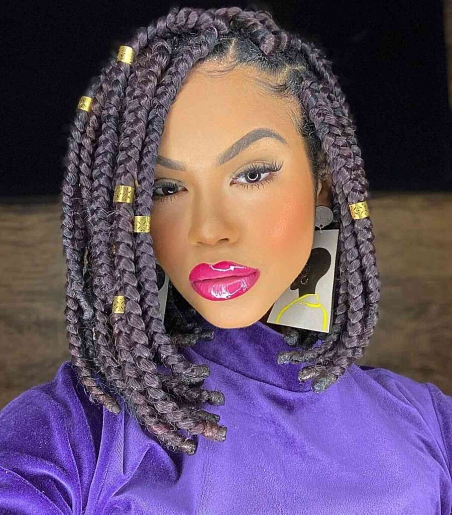 Asymmetrical Lob Box Braids