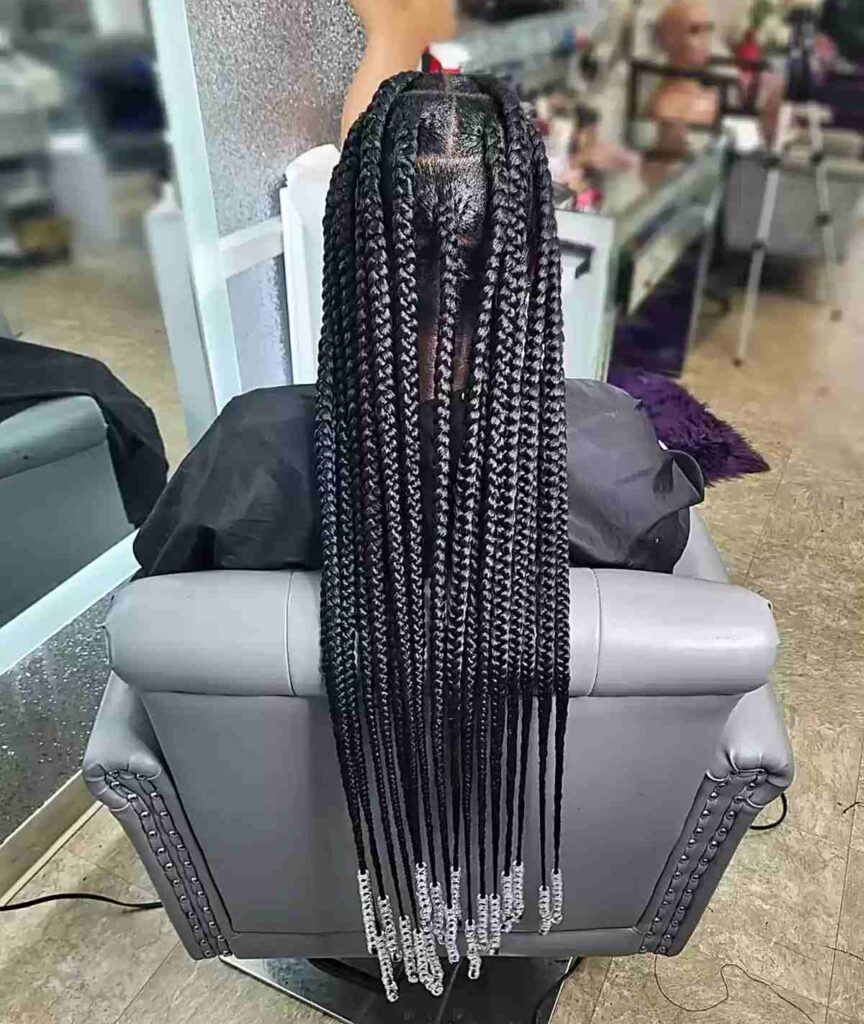 Beaded Waist Length Large Braids