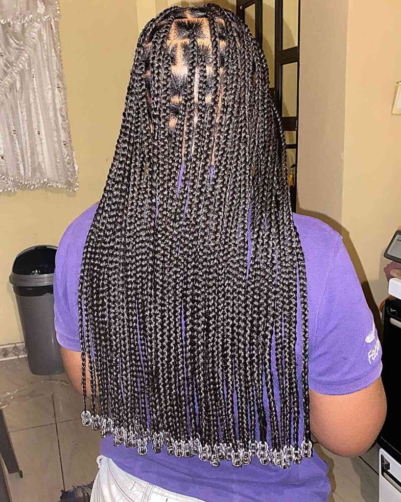 Beads On Square Parted Braids