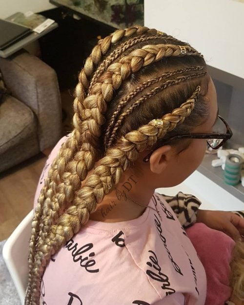 Long Hair With Chunky Braids And Cuffs