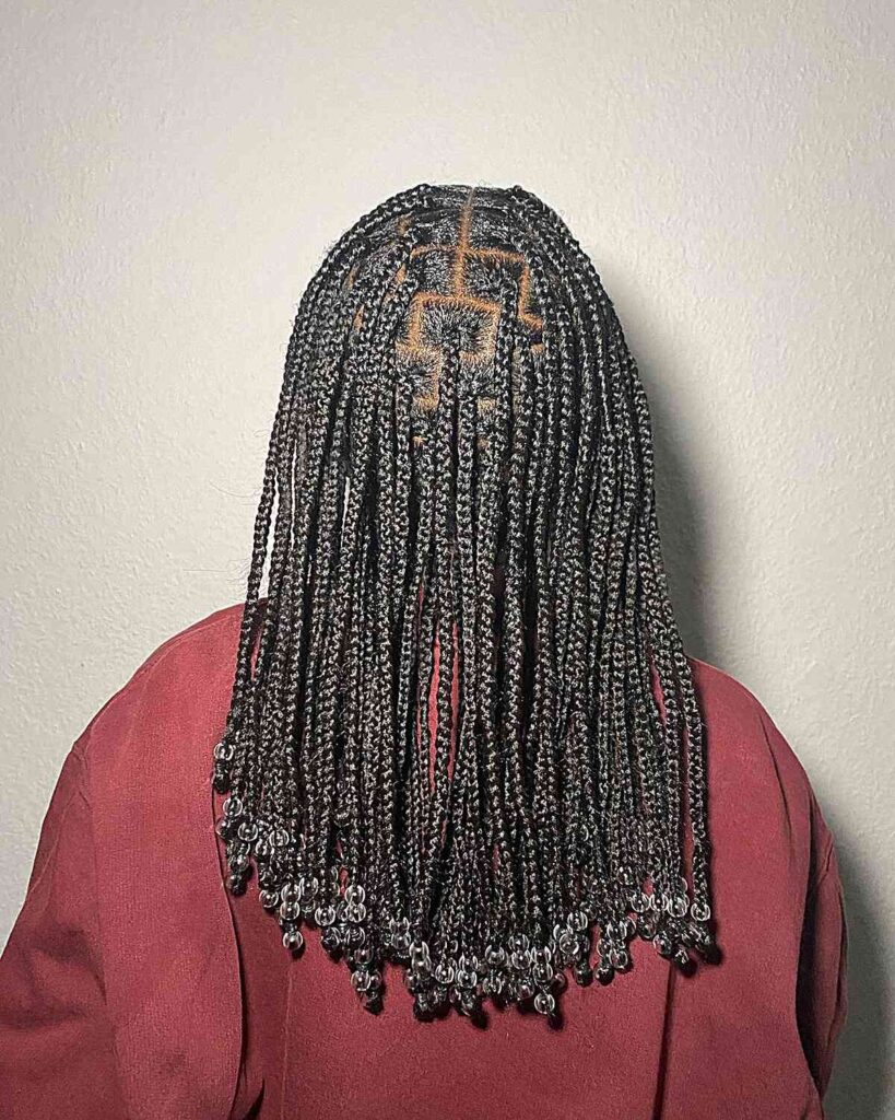 Medium Length Brick Layered Braids