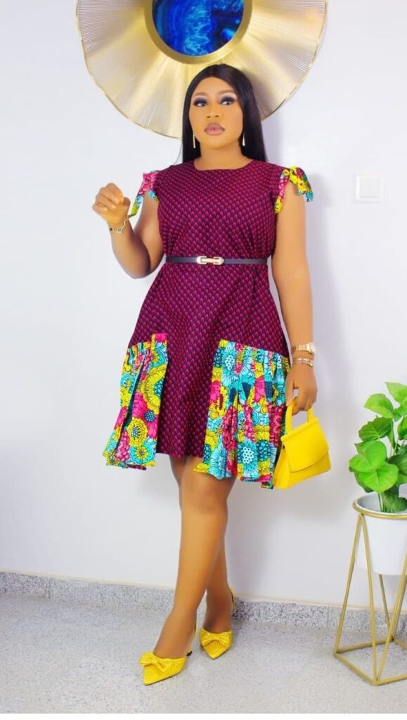 Belted Ankara Shift Dress