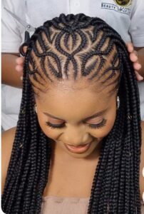 Floral Pattern Fulani Braids