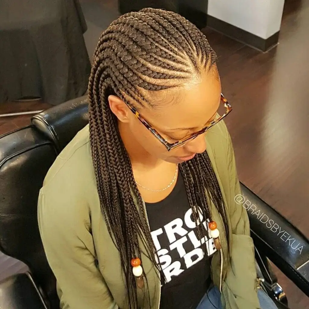 Classic Feed-In Cornrows with Sleek Finish