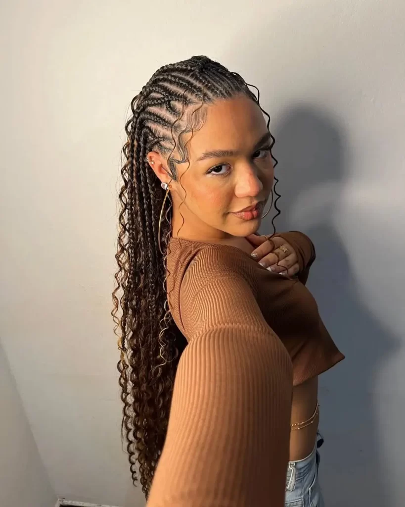 Ultra-Long Bohemian Cornrows with Waves