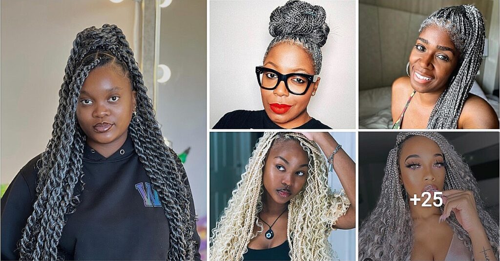 25 Cute Grey Hair Braids Style Ideas & Inspiration