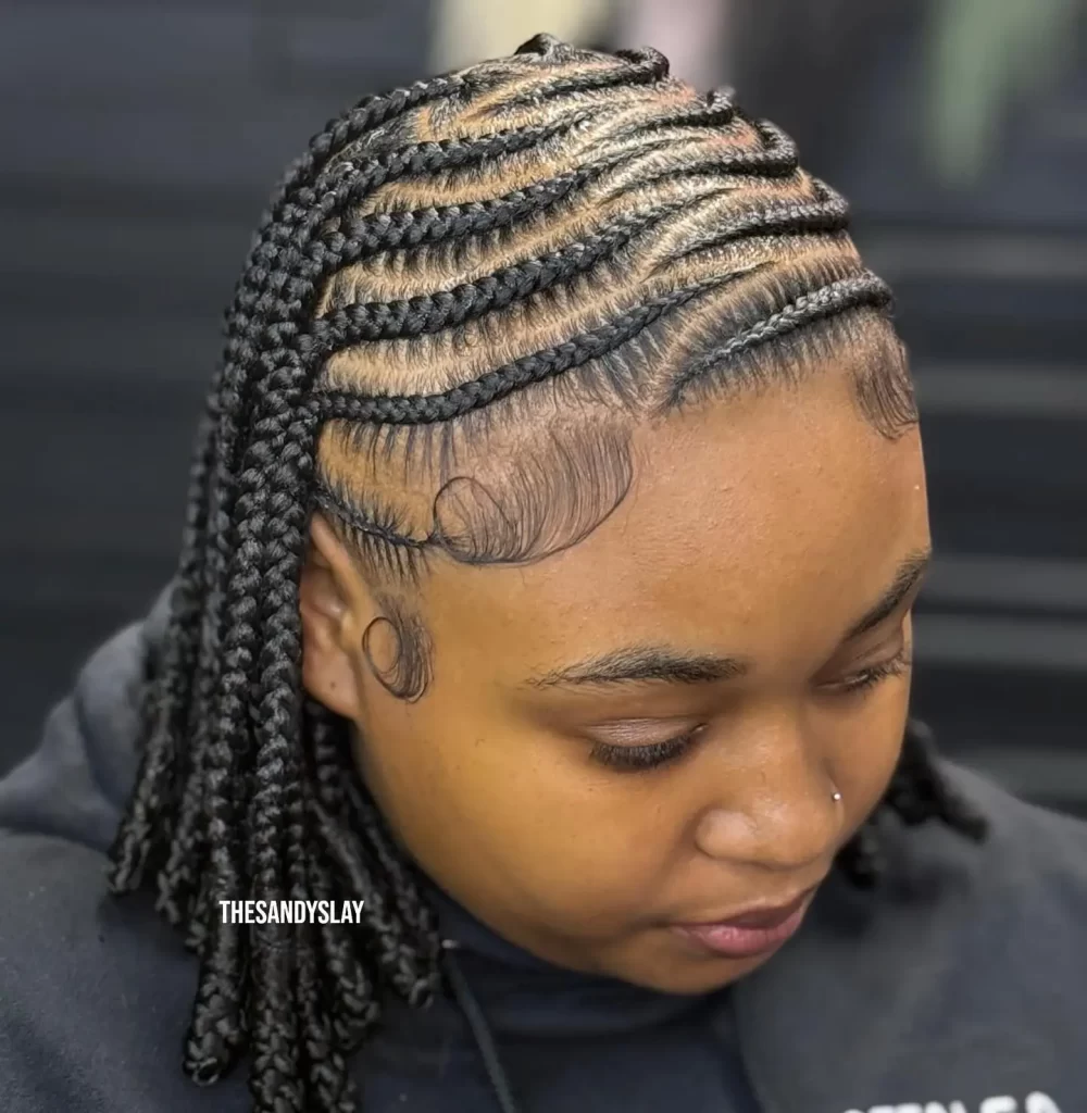 Stitch Braids Bob with Defined Edges