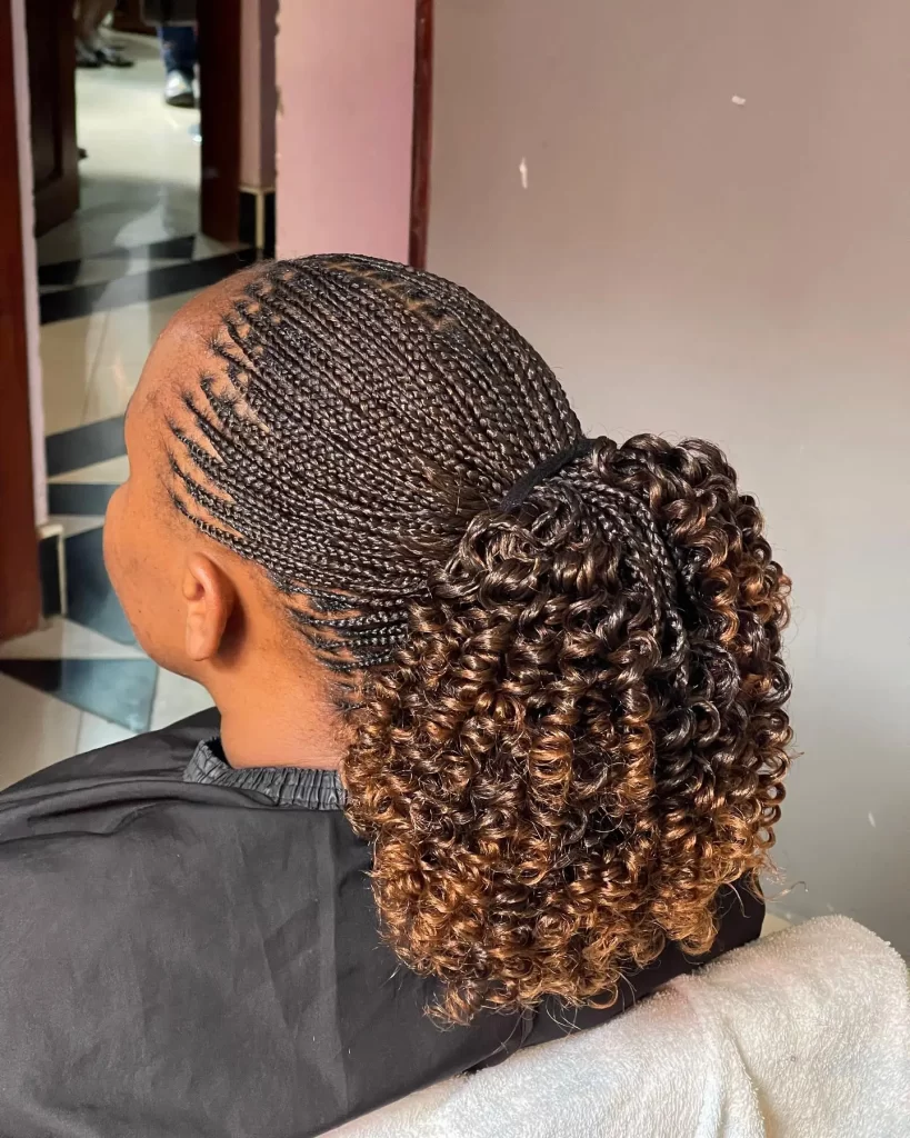 Micro Braids with Curly Ponytail – A Classic Beauty