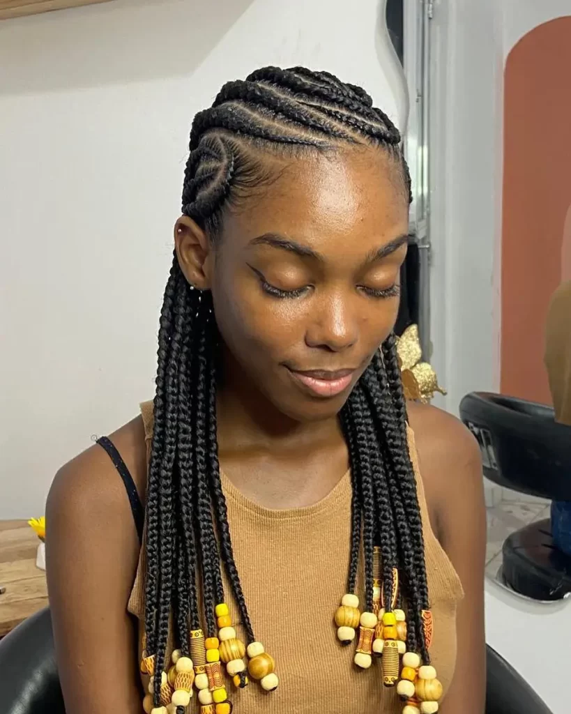 Fulani Braids with Wooden Beads